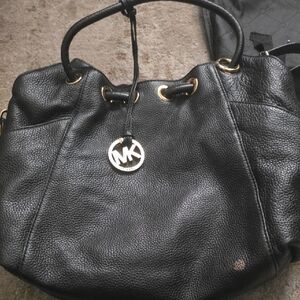 Michael Kors Black Leather Shoulder Bag